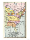Map of the United States at the Close of the American Revolution, c.1783 reproduction procédé giclée
