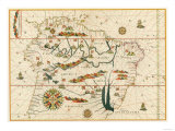 Map of South America from the Spanish Atlas Executed at Messina in 1582 by Joan Martines reproduction procédé giclée