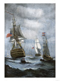 British Ships Blockading Chesapeake Bay at the Outset of the War of 1812 Giclee Print