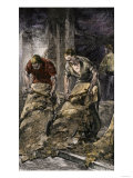 Workers Scraping Hides in a Tannery, c.1800 Giclee Print