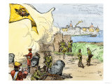 Russian Bombardment of Noteborg during the Great Northern War, c.1702 Lámina giclée Russian Bombardment of Noteborg during the Great Northern War, c.1702 Lámina giclée