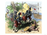 Juan Ponce de Leon, Wounded by Florida Natives, Carried Aboard Ship for Retreat to Cuba, c.1521 Giclee Print