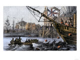 Boston Tea Party, a Protest against British Taxes Before the American Revolution, c.1773 Giclee Print