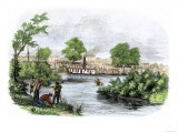 Town of Marysville, California, during the California Gold Rush, c.1850 Giclee Print