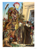 Missionary Father Valverde Addresses the Inca King Atahualpa during the Conquest of Peru, c.1532 Digitálně vytištěná reprodukce