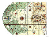 Map of the Atlantic with the New World Coast, Drawn in 1500 by Juan de la Cosa, Columbus' Pilot Lámina giclée Map of the Atlantic with the New World Coast, Drawn in 1500 by Juan de la Cosa, Columbus' Pilot Lámina giclée