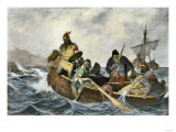 Leif Erikssen Off the Coast of Vineland in a Viking Landing Boat Giclee Print