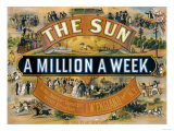 Ad for the New York Sun, a Weekly Newspaper, c.1880 Lámina giclée Ad for the New York Sun, a Weekly Newspaper, c.1880 Lámina giclée