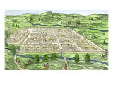 Inca City of Cusco, Peru, in 1556, after the Spanish Conquest Lámina giclée Inca City of Cusco, Peru, in 1556, after the Spanish Conquest Lámina giclée