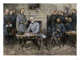 General Robert E. Lee Surrendering the Confederate Army to Union General Ulysses S. Grant, c.1865 Reproduction procédé giclée