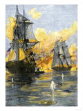 U.S. Fleet of Oliver H. Perry during His Naval Victory over the British on Lake Erie in 1813 Giclee Print