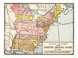 Map Showing Land Claims of the 13 Original States in 1783 Giclee Print