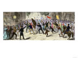 Protestors Tar and Feather a Tax Collector during the Whiskey Rebellion in Pennsylvania, c.1790 Giclee Print