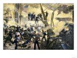 Admiral David G. Farragut in the Rigging during the Battle of Mobile Bay, 1864, American Civil War Giclee Print