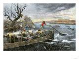 Fur-Traders on the Missouri River Attacked by Native Americans Giclee Print