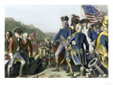Surrender of British Army to Washington and Rochambeau at Yorktown, c.1781 Giclée-Druck