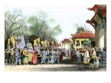 Marco Polo Welcomed at the Court of Kublai Khan in China, c.1200 Giclee Print