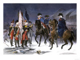 Wounded Hessian Colonel Rahl Surrenders Trenton to George Washington, December 1776 Giclée-Druck