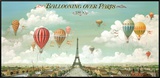 Ballooning Over Paris Framed Canvas Print by Isiah and Benjamin Lane