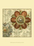 Vintage Rosette II Posters