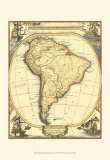 Nautical Map of South America Posters