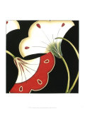 Lotus Arabesque in Red I Prints by Erica J. Vess