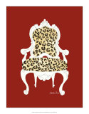 Leopard Chair on Red Poster by Chariklia Zarris Leopard Chair on Red Poster by Chariklia Zarris