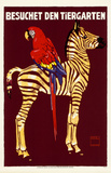 Besuchet Den Tiergarten- German Zoo Advertisement Masterdruck