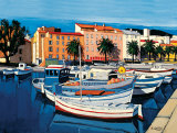 Barques de Pecheurs dans le Port d'Ajaccio Affiche par Jean-Claude Quilici