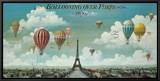Ballooning Over Paris Framed Canvas Print by Isiah and Benjamin Lane