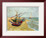Fishing Boats on the Beach at Saints-Maries, c.1888 Print by Vincent van Gogh