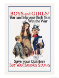 Boys and Girls, War Savings Affiches par James Montgomery Flagg