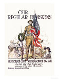 Our Regular Divisions, Enlist for the Infantry Plakaty autor James Montgomery Flagg Our Regular Divisions, Enlist for the Infantry Plakaty autor James Montgomery Flagg