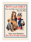 Uncle Sam, Boys and Girls, c.1918 Posters by James Montgomery Flagg
