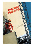 Red Field Poster von Valentina Kulagina