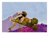 Knave with a Wheelbarrow Affiche par Maxfield Parrish