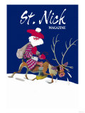 Skinny Scottish Santa Rides on Reindeer Prints Skinny Scottish Santa Rides on Reindeer Prints
