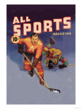 Player Drives Past Falling Defender, c.1942 Prints by Gallagher 
