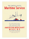 American Mechant Marine, c.1937 Print by Richard Halls