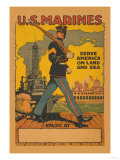 U.S. Marines, Serve America on Land and Sea Pósters U.S. Marines, Serve America on Land and Sea Pósters