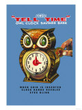 Tell Time Owl Clock Posters