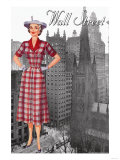 Wall Street 50's Dress Print