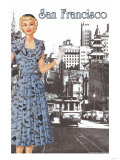 San Francisco Walking Dress I Posters