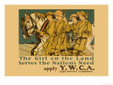 The Girl on Land Serves the Nations Need Affiches par Edward Penfield