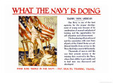 What the Navy is Doing, c.1918 Poster by Joseph Christian Leyendecker