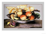 Bowl with Peaches and Plums Posters par Giovanna Garzoni