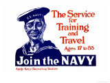The Service for Training and Trave, Join the Navy, c.1917 Posters af James Montgomery Flagg