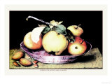 Dish with Apples and Almonds Poster par Giovanna Garzoni