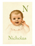 N for Nicholas Prints by Ida Waugh