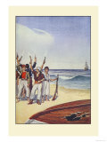 Robinson Crusoe: Then They Came and Fired Small Arms Poster by Milo Winter